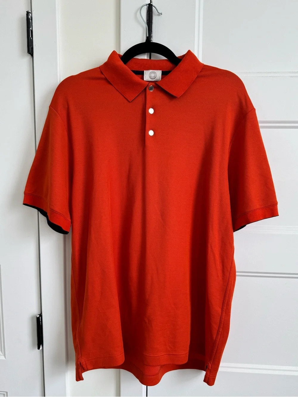 Hermès Sellier Button Stretch Pique Short Sleeve Men’s Polo ~ Made in Italy